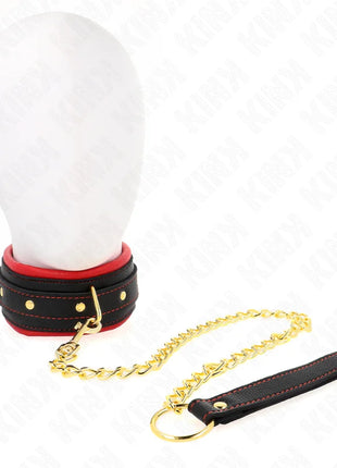 KINK - HALSBAND MIT LEINE AUS EINFACHER STOFF VERSTELLBAR 33-48 CM X 5,7 CM