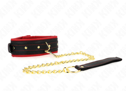 KINK - HALSBAND MIT LEINE AUS EINFACHER STOFF VERSTELLBAR 33-48 CM X 5,7 CM