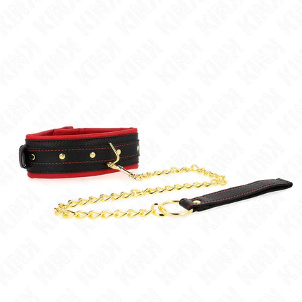 KINK - HALSBAND MIT LEINE AUS EINFACHER STOFF VERSTELLBAR 33-48 CM X 5,7 CM