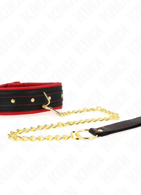KINK - HALSBAND MIT LEINE AUS EINFACHER STOFF VERSTELLBAR 33-48 CM X 5,7 CM