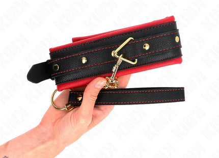 KINK - HALSBAND MIT LEINE AUS EINFACHER STOFF VERSTELLBAR 33-48 CM X 5,7 CM
