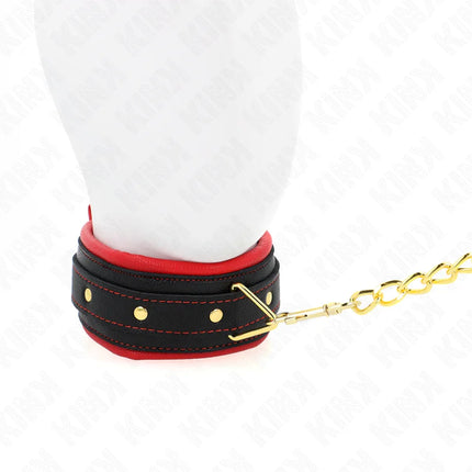 KINK - HALSBAND MIT LEINE AUS EINFACHER STOFF VERSTELLBAR 33-48 CM X 5,7 CM