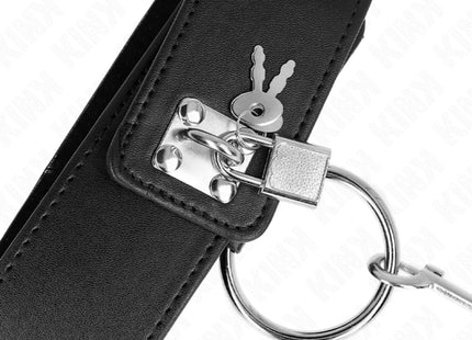 KINK - HALSKETTE 65 CM MIT LEINE MIT SILBERNEN NIETEN MODELL 2 VERSTELLBAR 36-43 CM X 5 CM