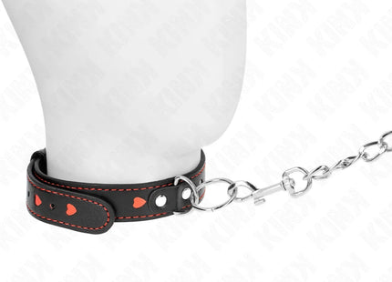KINK - HALSKETTE MIT BAND 65 CM HERZDETAILS 52,5 X 2,5 CM