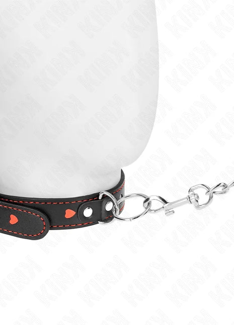 KINK - HALSKETTE MIT BAND 65 CM HERZDETAILS 52,5 X 2,5 CM