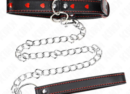 KINK - HALSKETTE MIT BAND 65 CM HERZDETAILS 52,5 X 2,5 CM