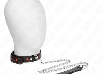 KINK - HALSKETTE MIT BAND 65 CM HERZDETAILS 52,5 X 2,5 CM