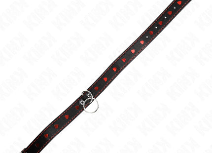 KINK - HALSKETTE MIT BAND 65 CM HERZDETAILS 52,5 X 2,5 CM