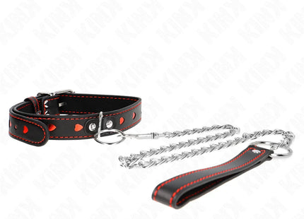 KINK - HALSKETTE MIT BAND 65 CM HERZDETAILS 52,5 X 2,5 CM