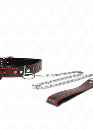 KINK - HALSKETTE MIT BAND 65 CM HERZDETAILS 52,5 X 2,5 CM