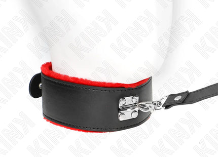 KINK - HALSKETTE MIT GÜRTEL 116 CM MIT ROTEM LEDERBAND VERSTELLBAR 40-48 CM X 6 CM