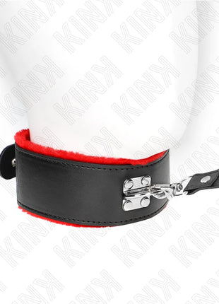 KINK - HALSKETTE MIT GÜRTEL 116 CM MIT ROTEM LEDERBAND VERSTELLBAR 40-48 CM X 6 CM