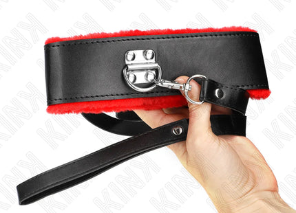 KINK - HALSKETTE MIT GÜRTEL 116 CM MIT ROTEM LEDERBAND VERSTELLBAR 40-48 CM X 6 CM
