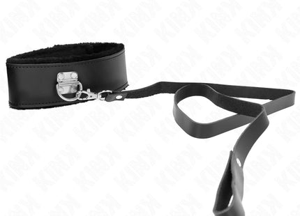 KINK - HALSKETTE MIT GÜRTEL 116 CM MIT SCHWARZEM LEDERBAND VERSTELLBAR 40-48 CM X 6 CM