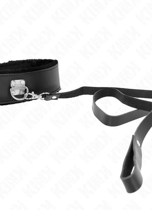 KINK - HALSKETTE MIT GÜRTEL 116 CM MIT SCHWARZEM LEDERBAND VERSTELLBAR 40-48 CM X 6 CM