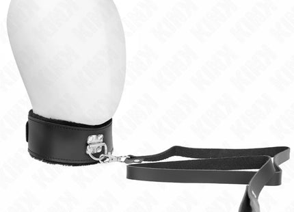 KINK - HALSKETTE MIT GÜRTEL 116 CM MIT SCHWARZEM LEDERBAND VERSTELLBAR 40-48 CM X 6 CM
