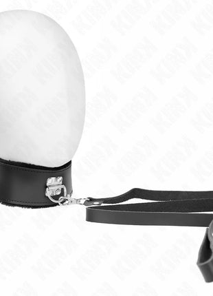 KINK - HALSKETTE MIT GÜRTEL 116 CM MIT SCHWARZEM LEDERBAND VERSTELLBAR 40-48 CM X 6 CM