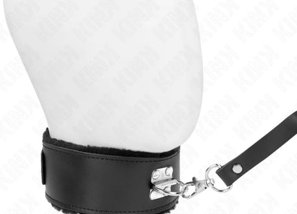 KINK - HALSKETTE MIT GÜRTEL 116 CM MIT SCHWARZEM LEDERBAND VERSTELLBAR 40-48 CM X 6 CM