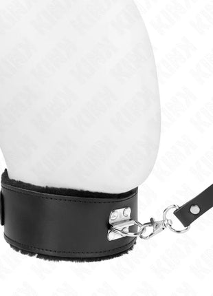 KINK - HALSKETTE MIT GÜRTEL 116 CM MIT SCHWARZEM LEDERBAND VERSTELLBAR 40-48 CM X 6 CM