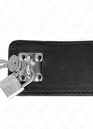 KINK - HALSKETTE MIT GÜRTEL 65 CM MIT BREITEM SCHWARZEN RIEMEN VERSTELLBAR 33,5-41 CM X 5 CM