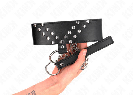 KINK - HALSKETTE MIT GÜRTEL 65 CM MIT V-NIETE VERSTELLBAR 36-43 CM X 5 CM