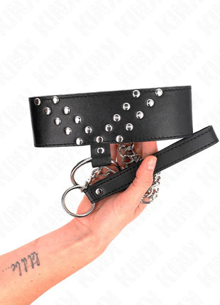 KINK - HALSKETTE MIT GÜRTEL 65 CM MIT V-NIETE VERSTELLBAR 36-43 CM X 5 CM