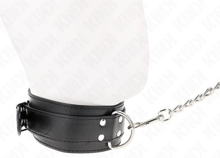KINK - HALSKETTE MIT RIEMEN 65 CM SILBER SCHNALLEN VERSTELLBAR 33-46 CM X 5,5 CM
