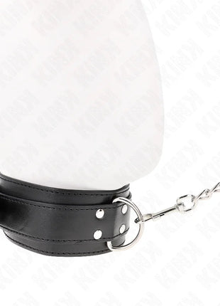 KINK - HALSKETTE MIT RIEMEN 65 CM SILBER SCHNALLEN VERSTELLBAR 33-46 CM X 5,5 CM