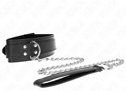 KINK - HALSKETTE MIT RIEMEN 65 CM SILBER SCHNALLEN VERSTELLBAR 33-46 CM X 5,5 CM