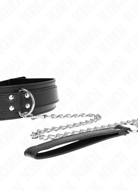 KINK - HALSKETTE MIT RIEMEN 65 CM SILBER SCHNALLEN VERSTELLBAR 33-46 CM X 5,5 CM