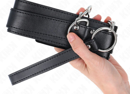 KINK - HALSKETTE MIT RIEMEN 65 CM SILBER SCHNALLEN VERSTELLBAR 33-46 CM X 5,5 CM