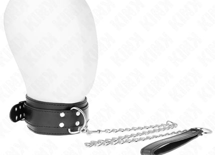 KINK - HALSKETTE MIT RIEMEN 65 CM SILBER SCHNALLEN VERSTELLBAR 33-46 CM X 5,5 CM