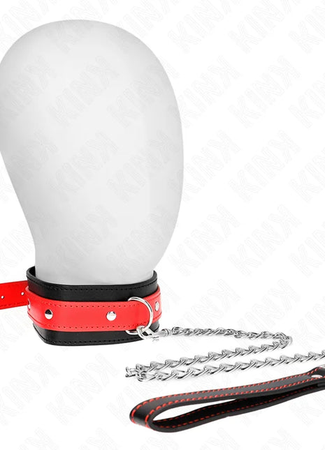 KINK - HALSKETTE MIT ROTEM BAND 65 CM VERSTELLBAR 36-43 CM X 5 CM
