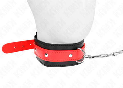 KINK - HALSKETTE MIT ROTEM BAND 65 CM VERSTELLBAR 36-43 CM X 5 CM