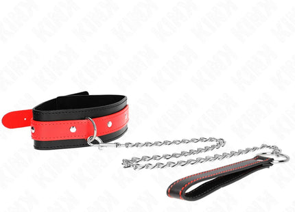KINK - HALSKETTE MIT ROTEM BAND 65 CM VERSTELLBAR 36-43 CM X 5 CM