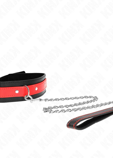 KINK - HALSKETTE MIT ROTEM BAND 65 CM VERSTELLBAR 36-43 CM X 5 CM