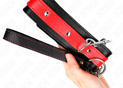KINK - HALSKETTE MIT ROTEM BAND 65 CM VERSTELLBAR 36-43 CM X 5 CM