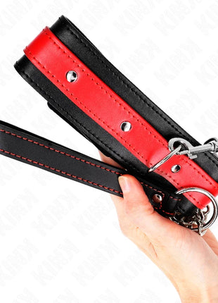 KINK - HALSKETTE MIT ROTEM BAND 65 CM VERSTELLBAR 36-43 CM X 5 CM