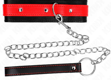KINK - HALSKETTE MIT ROTEM BAND 65 CM VERSTELLBAR 36-43 CM X 5 CM
