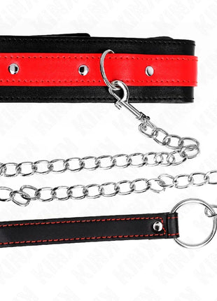 KINK - HALSKETTE MIT ROTEM BAND 65 CM VERSTELLBAR 36-43 CM X 5 CM