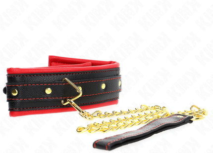 KINK - HALSKETTE MIT SCHWAMMKUNSTLEDERBAND MODELL 2 VERSTELLBAR 37-54 CM X 3 CM