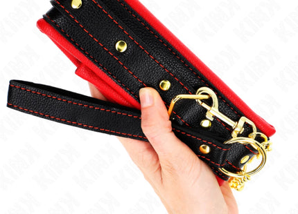 KINK - HALSKETTE MIT SCHWAMMKUNSTLEDERBAND MODELL 2 VERSTELLBAR 37-54 CM X 3 CM