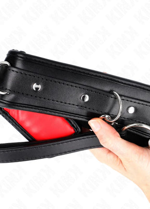 KINK - HALSKETTE MIT SCHWAMMKUNSTLEDERBAND MODELL 3 VERSTELLBAR 37-54 CM X 3 CM