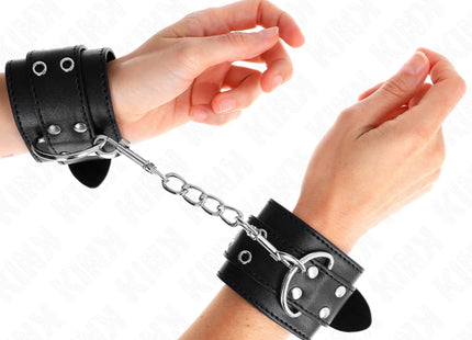 KINK - HANDGELENKFESSEL MIT DOPPELTER SCHNALLE SCHWARZ VERSTELLBAR 19-26 CM
