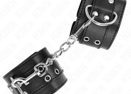 KINK - HANDGELENKFESSEL MIT DOPPELTER SCHNALLE SCHWARZ VERSTELLBAR 19-26 CM