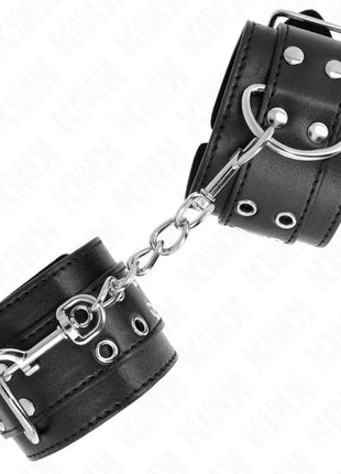 KINK - HANDGELENKFESSEL MIT DOPPELTER SCHNALLE SCHWARZ VERSTELLBAR 19-26 CM