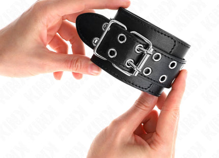 KINK - HANDGELENKFESSEL MIT DOPPELTER SCHNALLE SCHWARZ VERSTELLBAR 19-26 CM