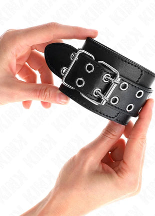 KINK - HANDGELENKFESSEL MIT DOPPELTER SCHNALLE SCHWARZ VERSTELLBAR 19-26 CM
