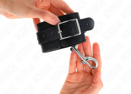 KINK - HANDGELENKFESSELN - EINZELNE NIETENREIHE SCHWARZ VERSTELLBAR 17-28 CM X 5 CM