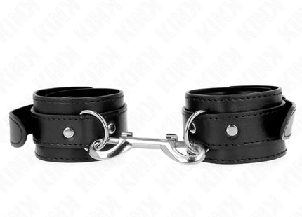 KINK - HANDGELENKFESSELN - EINZELNE NIETENREIHE SCHWARZ VERSTELLBAR 17-28 CM X 5 CM